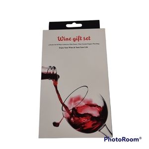 Wine Gift Set, Corkscrew, Pourer, Vacuum Stopper Wine Ring